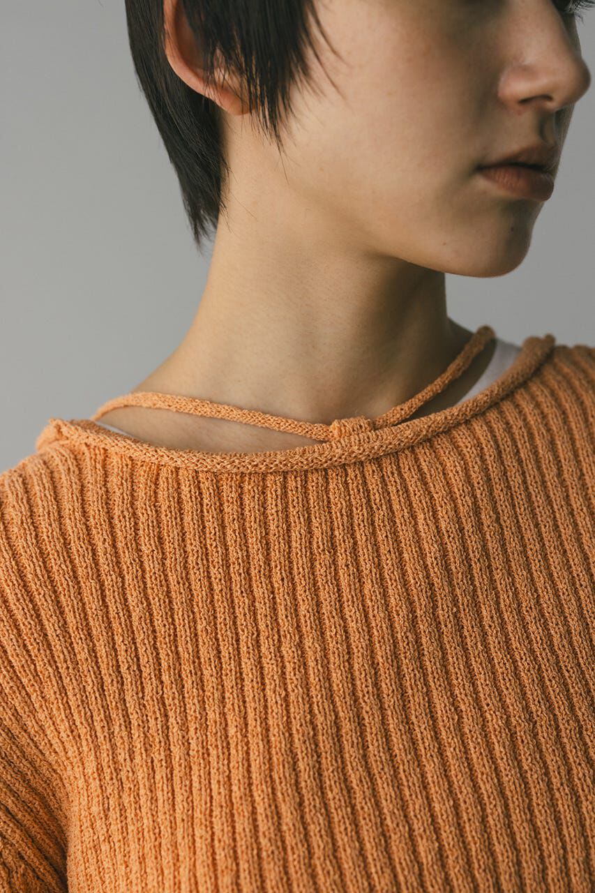 STYLEMIXER「レースアップリブニットトップ」|ニット・セーター|