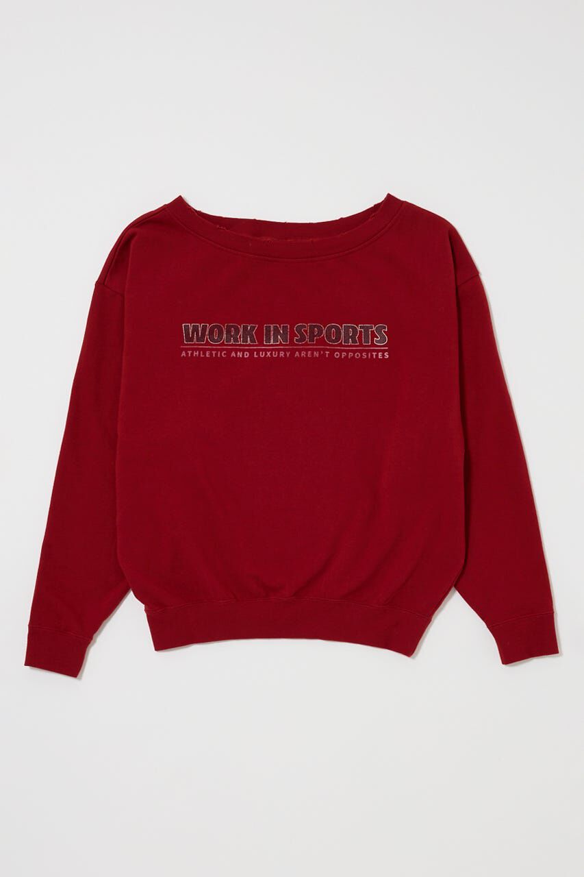 MOUSSY「OFF SHOULDER LOGO SWEAT プルオーバー」|パーカー|