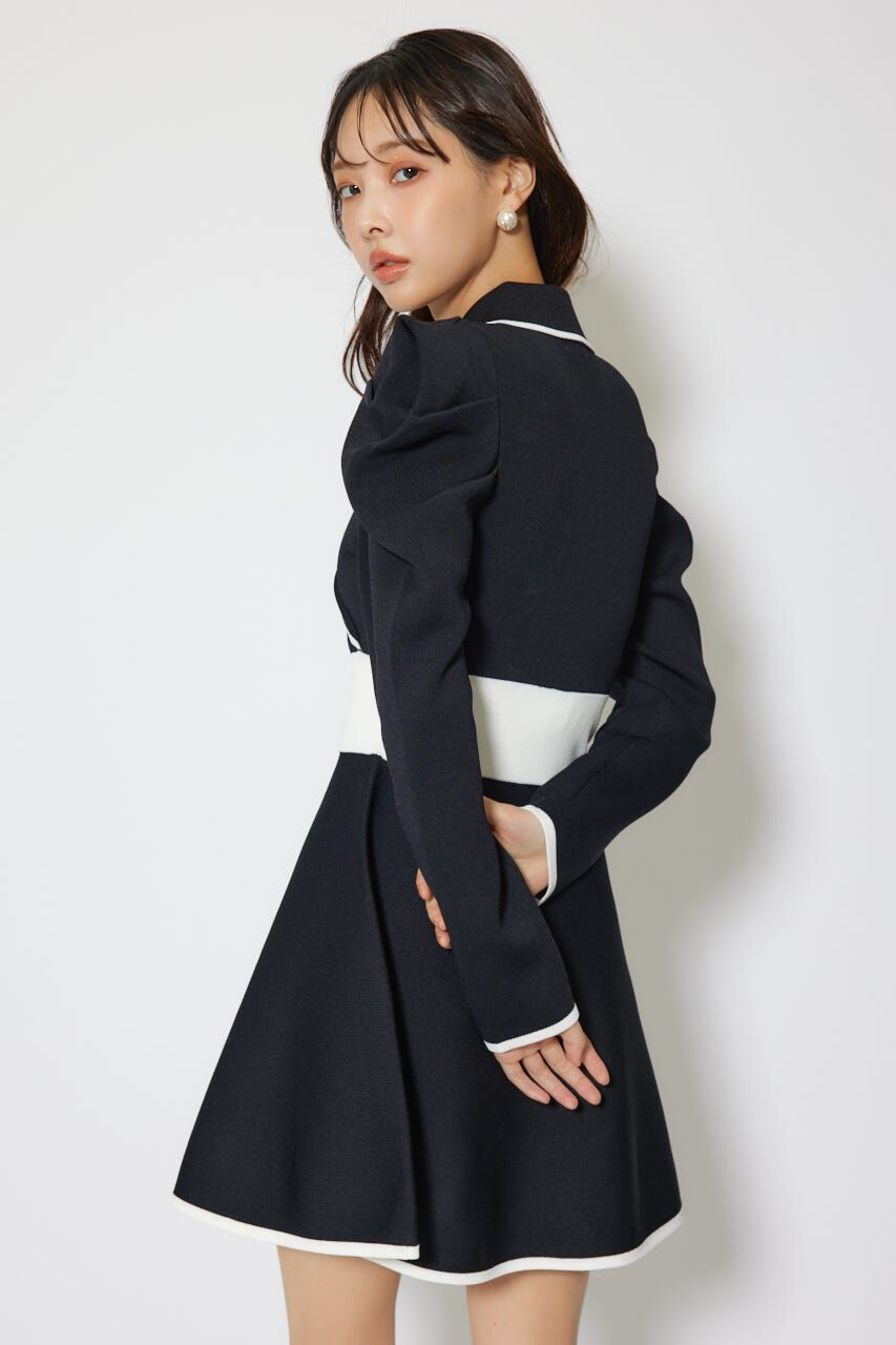 rienda「テーラードカラーミニフレアニットワンピース」|ワンピース|