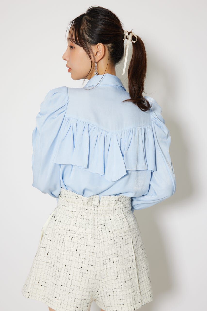 rienda「BIGリボンダンガリーパターンブラウス」|シャツ・ブラウス|