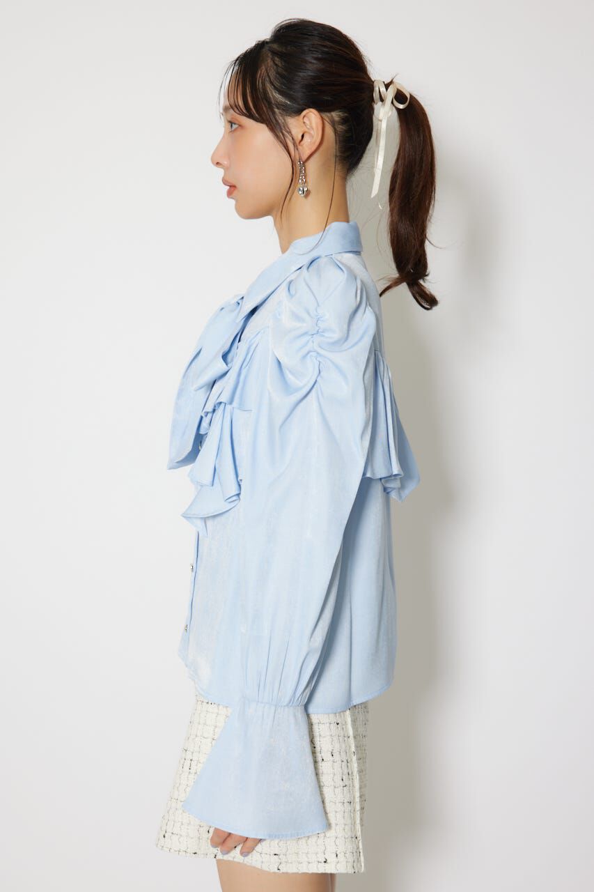 rienda「BIGリボンダンガリーパターンブラウス」|シャツ・ブラウス|