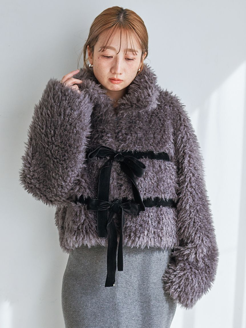 Sustainableリボンボアショートコート（SNIDEL）｜ルミネの