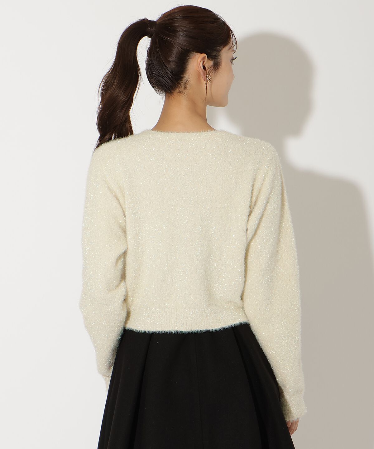 アンドクチュール「ラメシャギーニットカーディガン」|カーディガン|