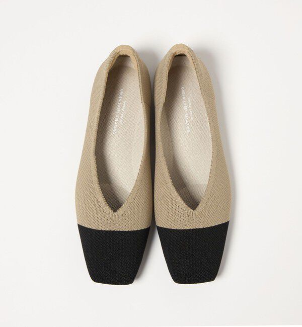 UNITED ARROWS green label relaxing「ウェルネス ニット スクエアVカット シューズ 撥水 ウォッシャブル」|ローファー|