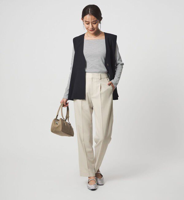 UNITED ARROWS green label relaxing「［size SHORT/TALLあり］パウドレ テーパード パンツ ナチュラル」|スラックス|