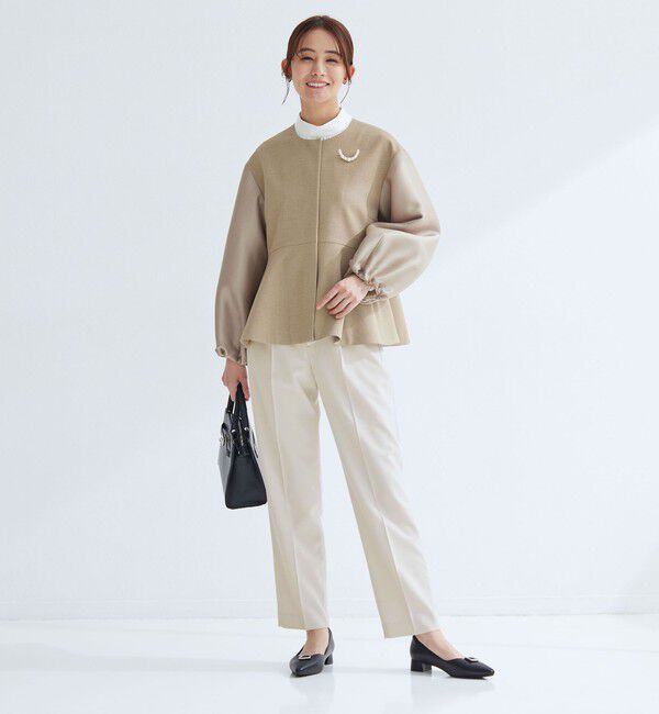 UNITED ARROWS green label relaxing「［size SHORT/TALLあり］パウドレ テーパード パンツ ナチュラル」|スラックス|