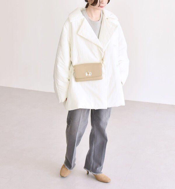 quaranciel「quaranciel: 中綿 テーラード ミドル ジャケット コート」|ダウン|