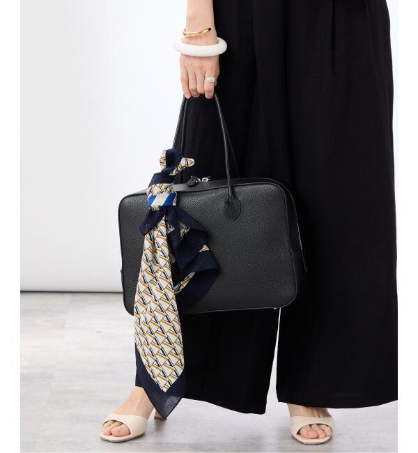 VERMEIL par iena「MAISON CANAU（メゾン カナウ） ボックスボストン Lハンドル 別注シュリンク」|ボストンバッグ|ブラック