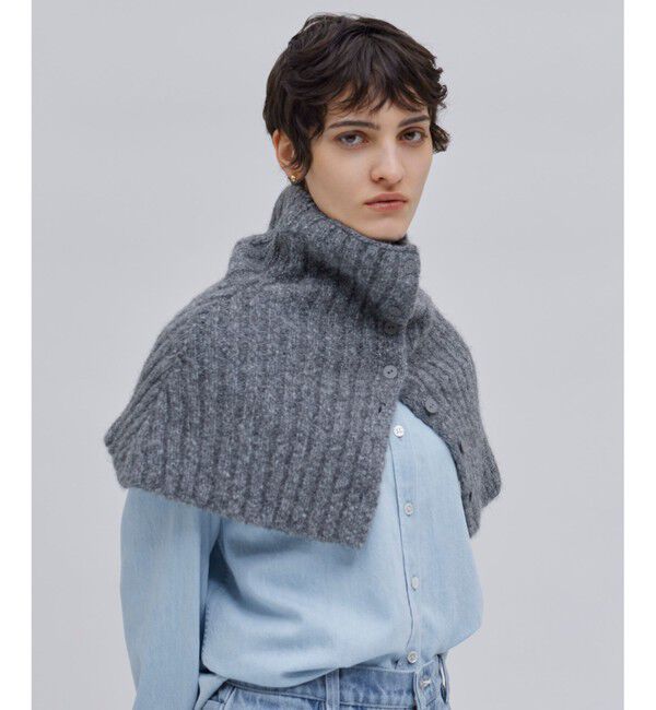 BEIGE,「GLAIEULS / アルパカ混インターシャスヌード」|マフラー|Md Gray