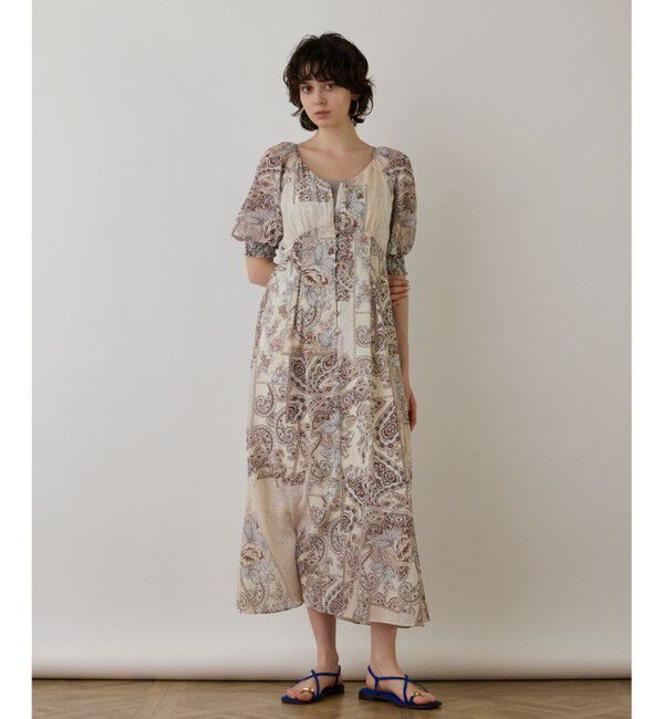 GRACE CONTINENTAL「スカーフプリントドレス」|ワンピース|