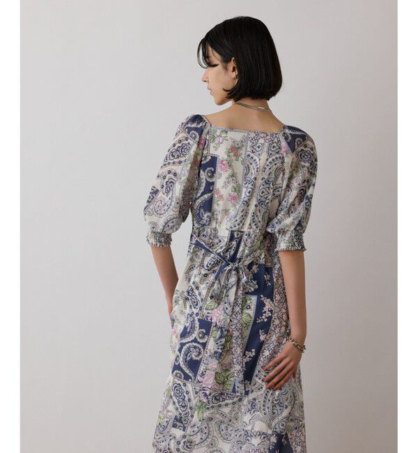 GRACE CONTINENTAL「スカーフプリントドレス」|ワンピース|