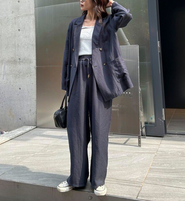 fredy emue「《セットアップ対応》リネン混スラブツイルイージーパンツ」|チノ|