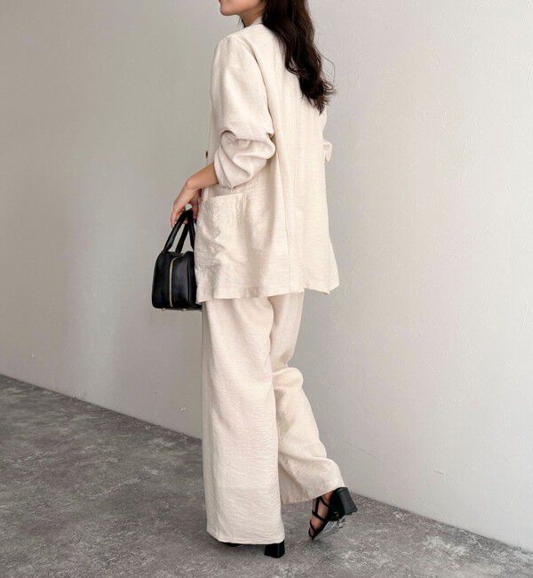 fredy emue「《セットアップ対応》リネン混スラブツイルイージーパンツ」|チノ|