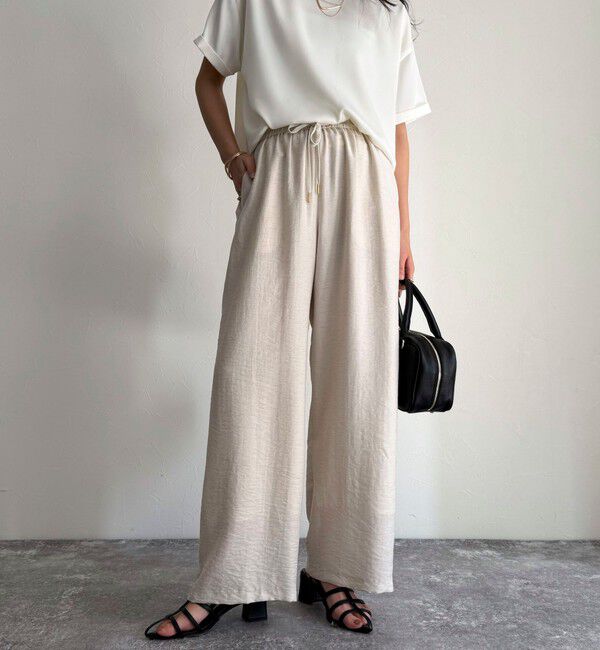 fredy emue「《セットアップ対応》リネン混スラブツイルイージーパンツ」|チノ|