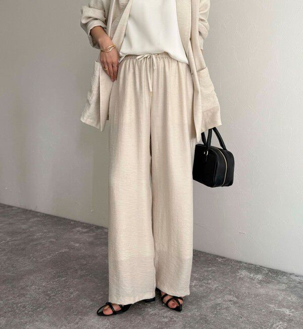 fredy emue「《セットアップ対応》リネン混スラブツイルイージーパンツ」|チノ|