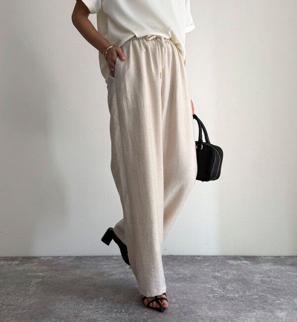 fredy emue「《セットアップ対応》リネン混スラブツイルイージーパンツ」|チノ|