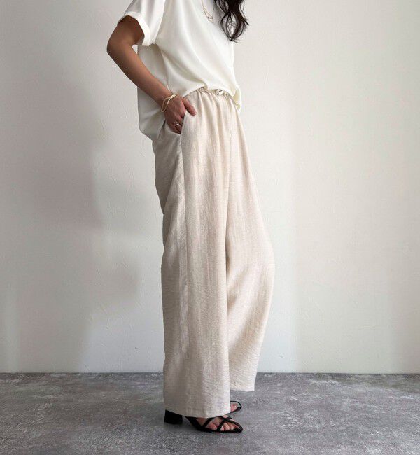 fredy emue「《セットアップ対応》リネン混スラブツイルイージーパンツ」|チノ|
