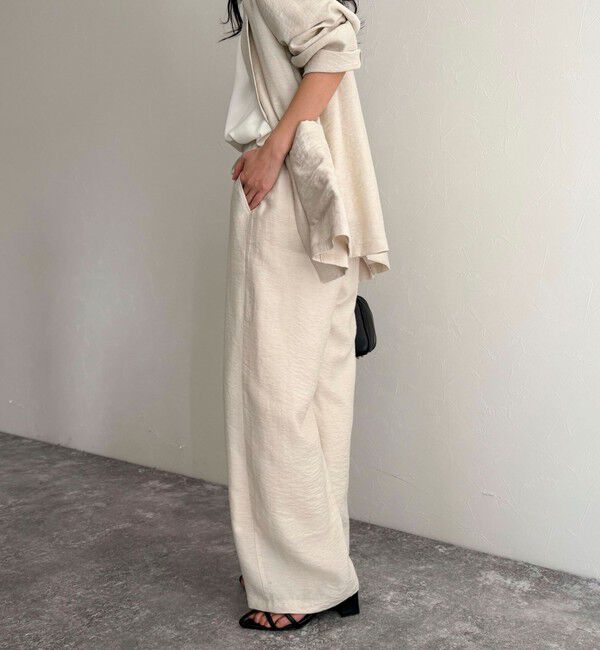 fredy emue「《セットアップ対応》リネン混スラブツイルイージーパンツ」|チノ|