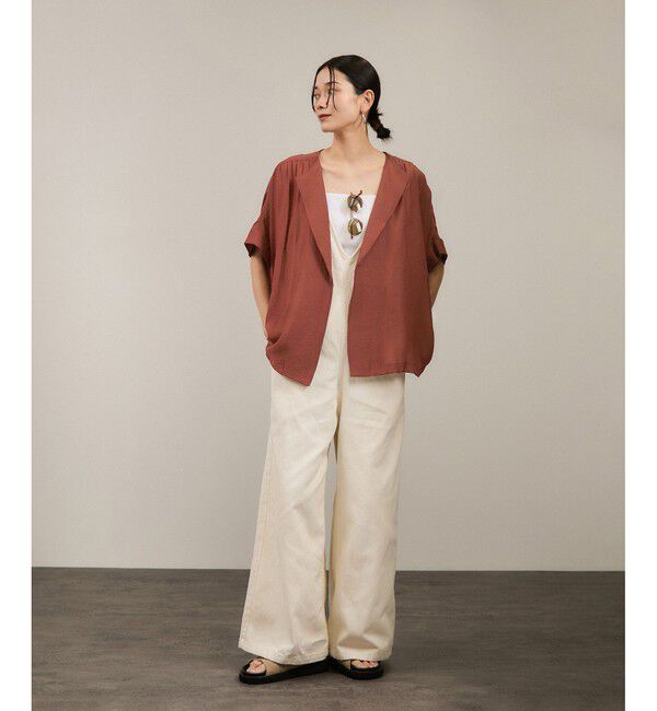 SALON adam et rope'「【WEB限定】シアーエアリージャケットライクブラウス［洗える］」|シャツ・ブラウス|