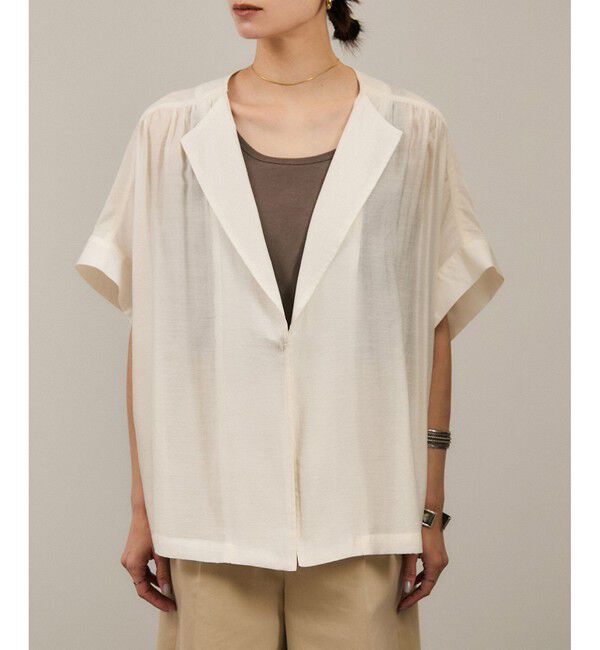 SALON adam et rope'「【WEB限定】シアーエアリージャケットライクブラウス［洗える］」|シャツ・ブラウス|