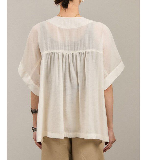 SALON adam et rope'「【WEB限定】シアーエアリージャケットライクブラウス［洗える］」|シャツ・ブラウス|