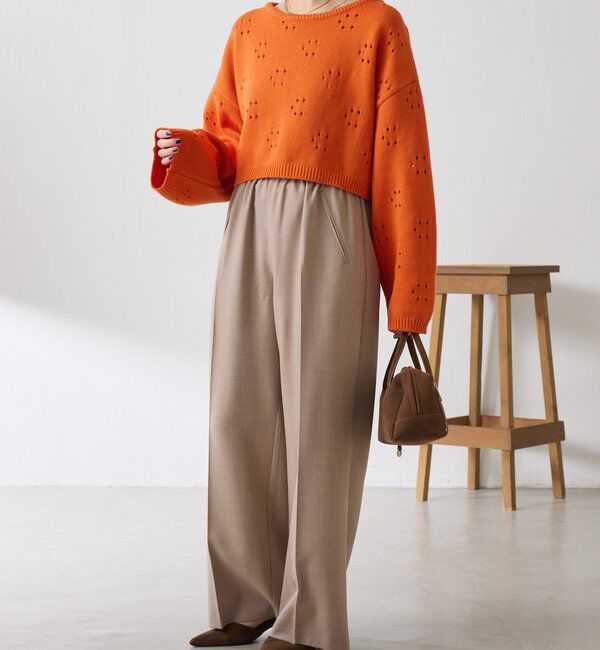  「透かし編みCニット」|ニット・セーター|