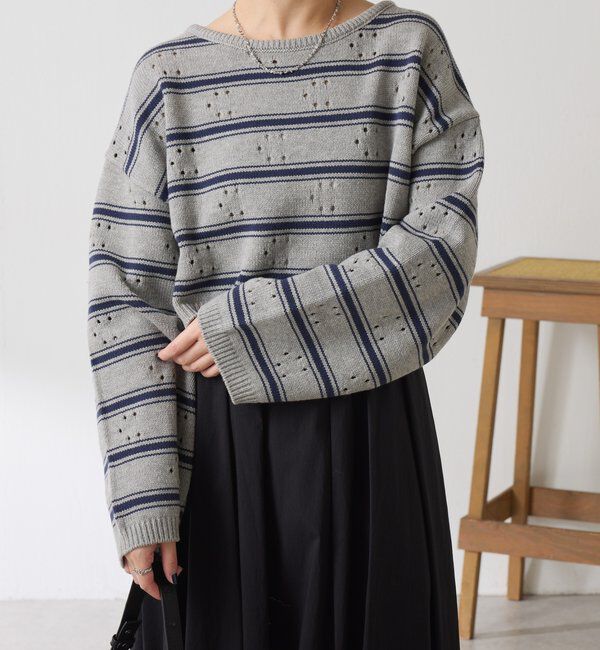  「透かし編みCニット」|ニット・セーター|