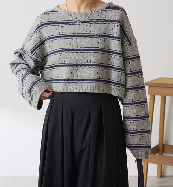  「透かし編みCニット」|ニット・セーター|