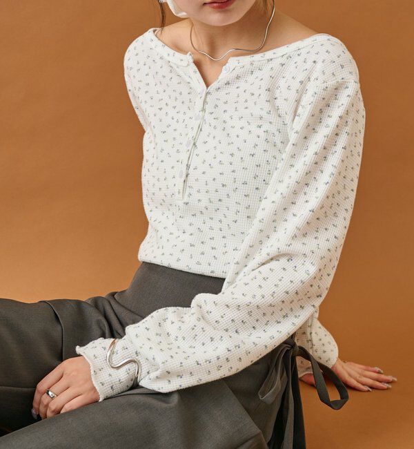  「小花ヘンリーロンT」|シャツ・ブラウス|