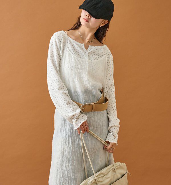  「小花ヘンリーロンT」|シャツ・ブラウス|