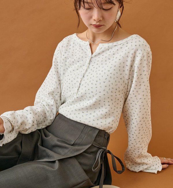  「小花ヘンリーロンT」|シャツ・ブラウス|