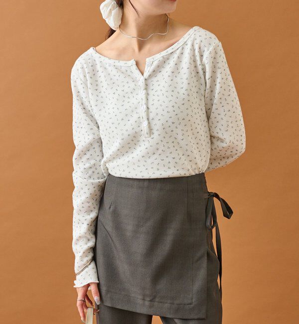  「小花ヘンリーロンT」|シャツ・ブラウス|