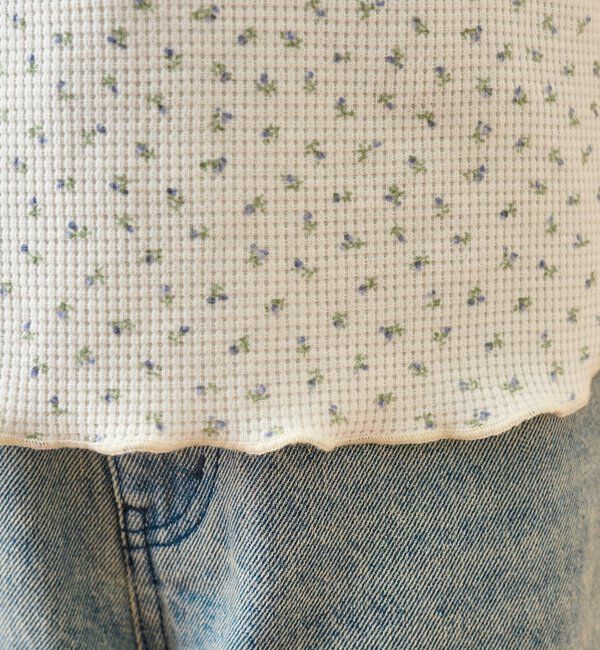  「小花ヘンリーロンT」|シャツ・ブラウス|