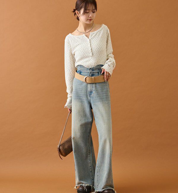  「小花ヘンリーロンT」|シャツ・ブラウス|