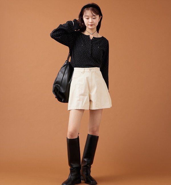  「小花ヘンリーロンT」|シャツ・ブラウス|