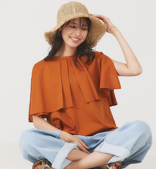 abahouse mavie「シルケットマルチWAYケーププルオーバー」|Tシャツ・カットソー|