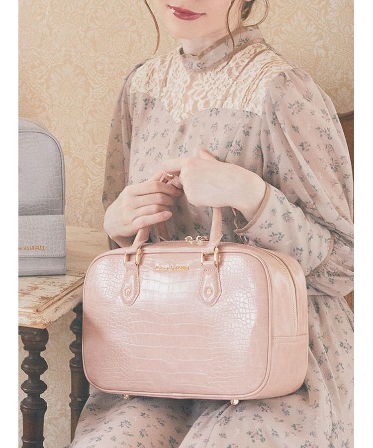Maison de FLEUR「クロコ型押しバッグ」|その他|ピンクベージュ