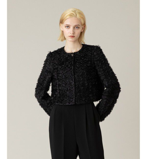 LOULOU WILLOUGHBY「【LOULOU WILLOUGHBY】フラワーパピヨンブルゾン」|ブルゾン・スタジャン|ブラック