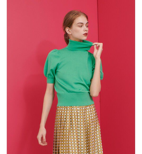 LOULOU WILLOUGHBY「【LOULOU WILLOUGHBY】タートルハーフスリーブプルオーバー」|ニット・セーター|