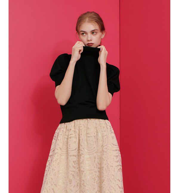 LOULOU WILLOUGHBY「【LOULOU WILLOUGHBY】タートルハーフスリーブプルオーバー」|ニット・セーター|