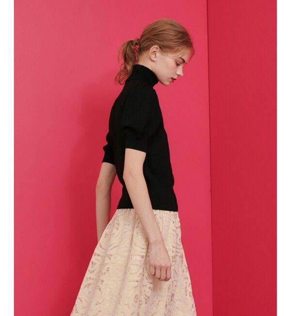 LOULOU WILLOUGHBY「【LOULOU WILLOUGHBY】タートルハーフスリーブプルオーバー」|ニット・セーター|