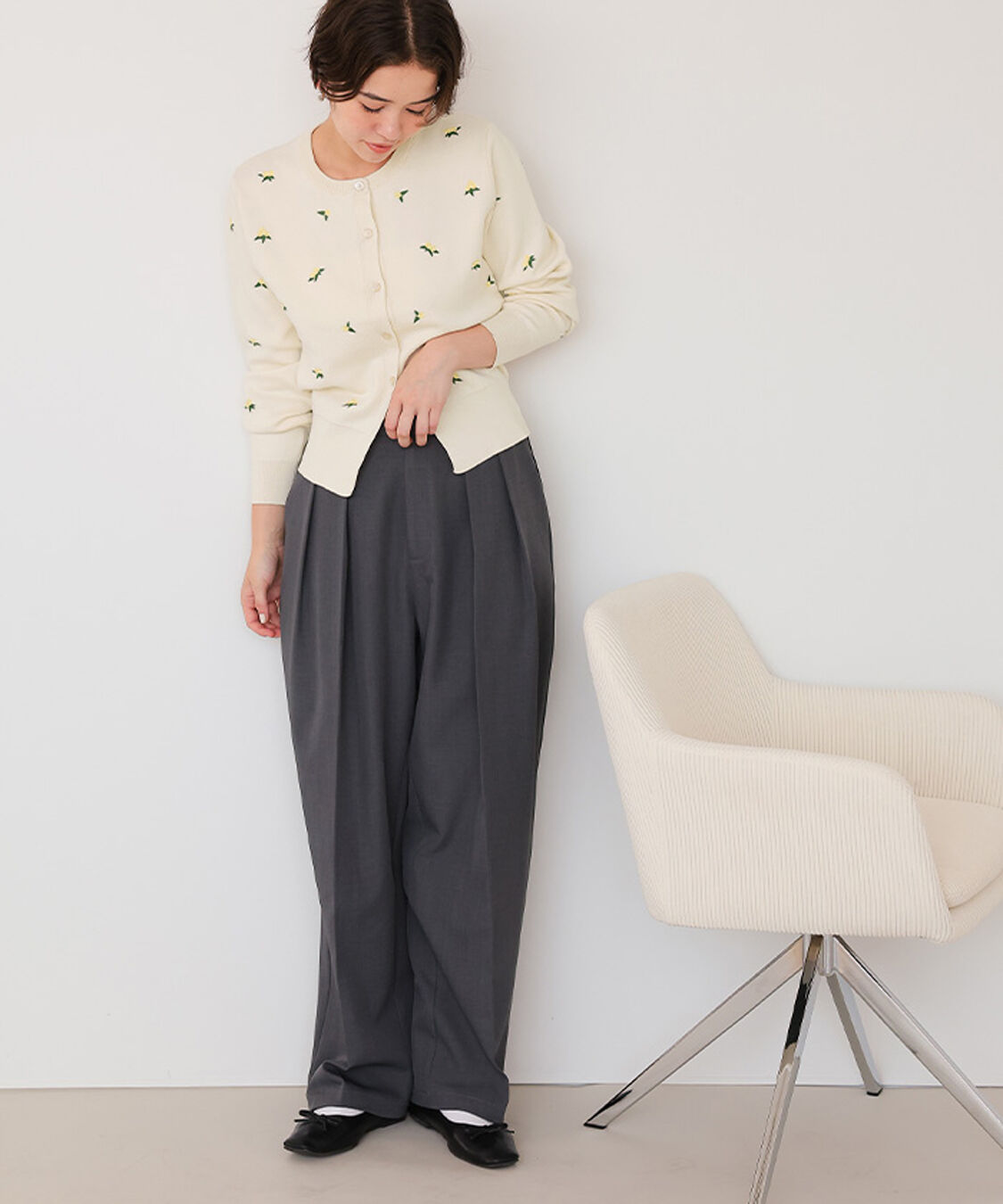titivate「フラワー刺繍カーディガン」|カーディガン|
