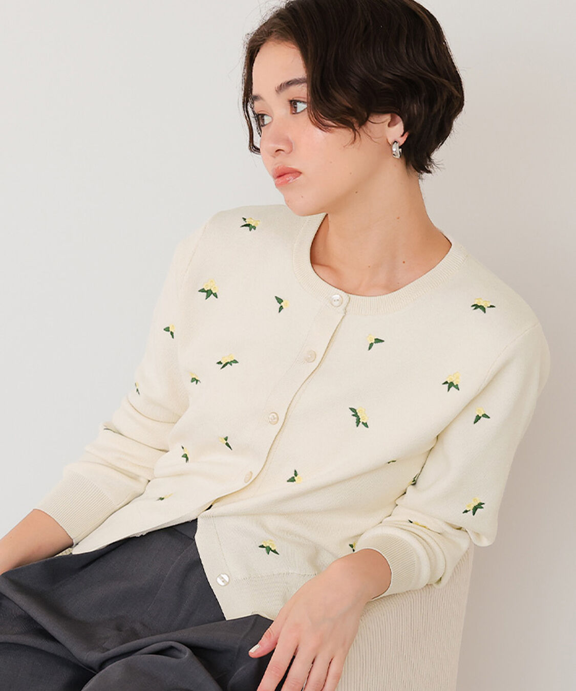 titivate「フラワー刺繍カーディガン」|カーディガン|