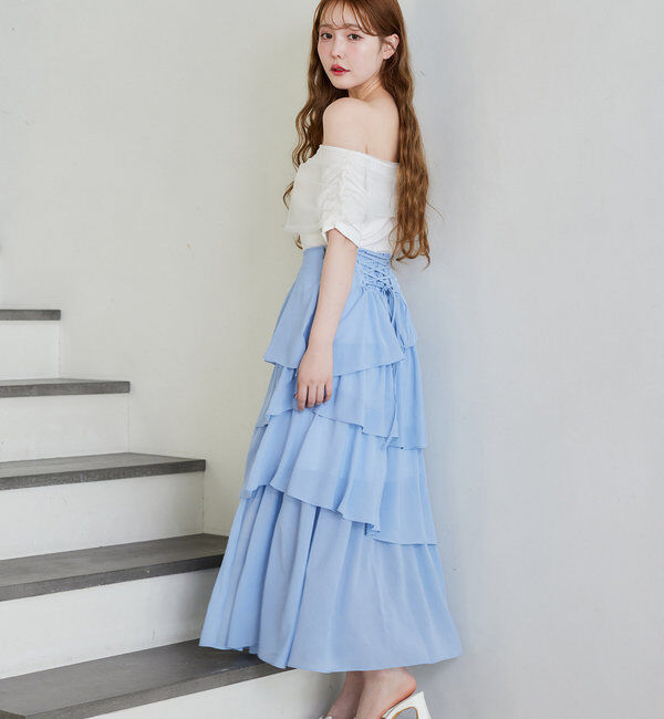  「シアー重ねオフショルトップス」|プルオーバー|