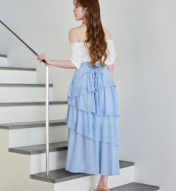  「シアー重ねオフショルトップス」|プルオーバー|