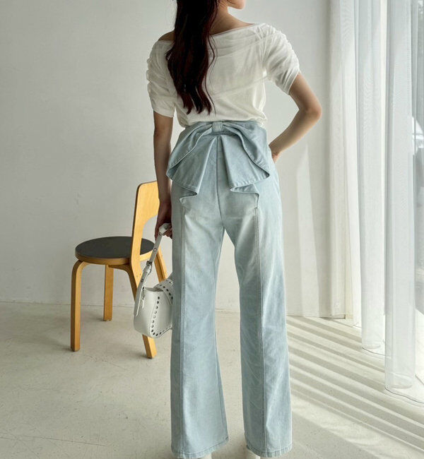  「シアー重ねオフショルトップス」|プルオーバー|