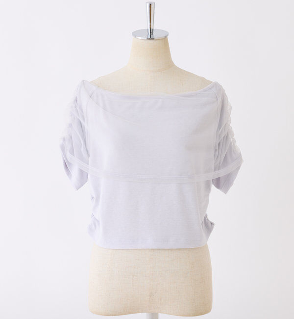  「シアー重ねオフショルトップス」|プルオーバー|