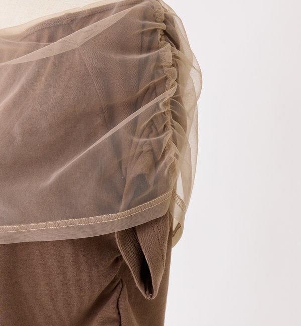  「シアー重ねオフショルトップス」|プルオーバー|