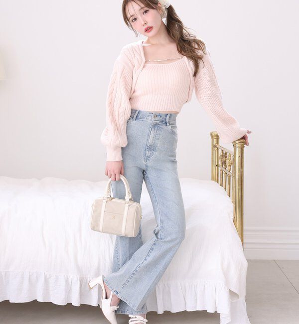  「サイドビジューフレアーデニム」|その他|