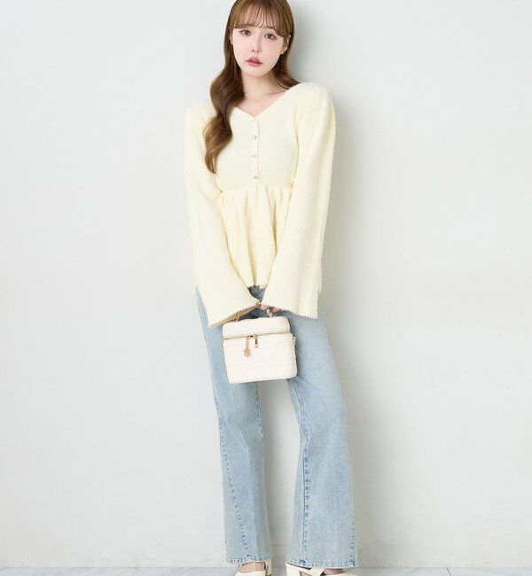  「サイドビジューフレアーデニム」|その他|